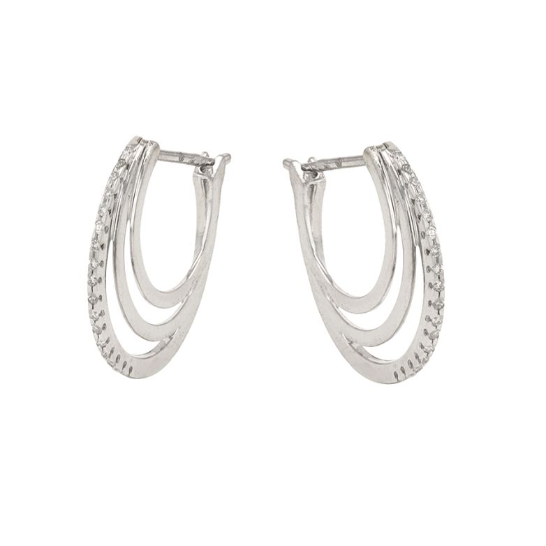 Boucles créoles diamants 0.08 carat or blanc 3.35g Comme neuf -  reconditionné disponible sur Gemme Les Bijoux